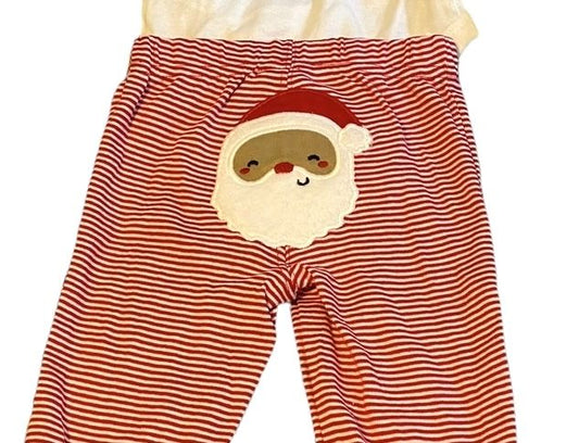 12M Carter's 2 Pc Christmas Outfit Set Snap Crotch Stirped Pants NWT