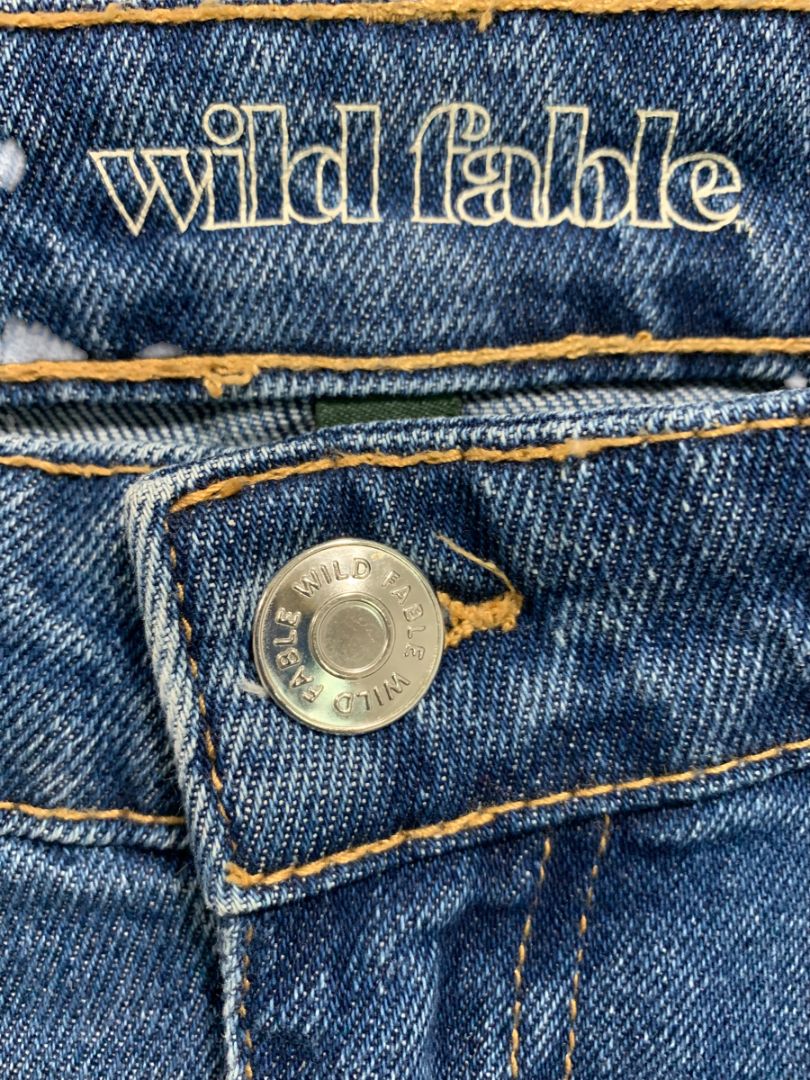 Size 4 Wild Fable Womens High Rise Straight Ankle Jeans Denim Raw Hem