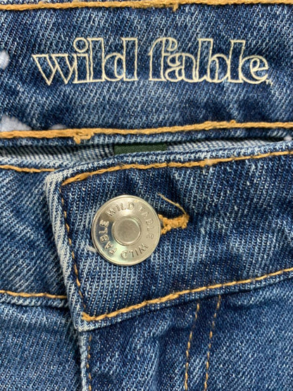 Size 4 Wild Fable Womens High Rise Straight Ankle Jeans Denim Raw Hem