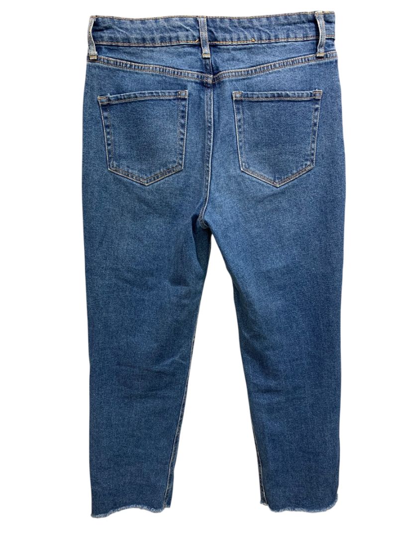 Size 4 Wild Fable Womens High Rise Straight Ankle Jeans Denim Raw Hem