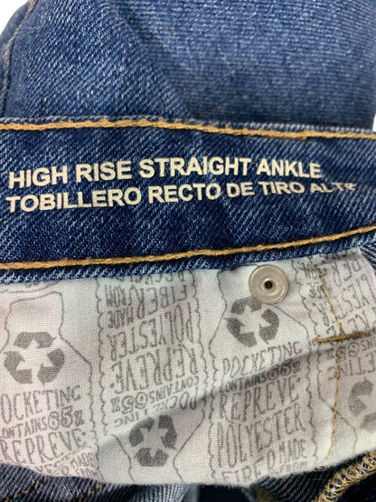 Size 4 Wild Fable Womens High Rise Straight Ankle Jeans Denim Raw Hem