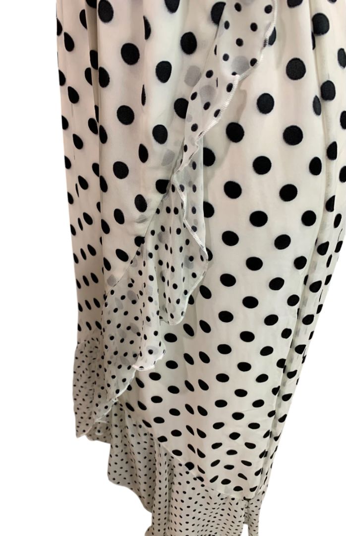 Size 6 Alice + Olivia Mable Polka Dot Faux Wrap Dress Silk Blend