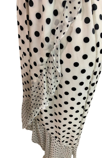 Size 6 Alice + Olivia Mable Polka Dot Faux Wrap Dress Silk Blend