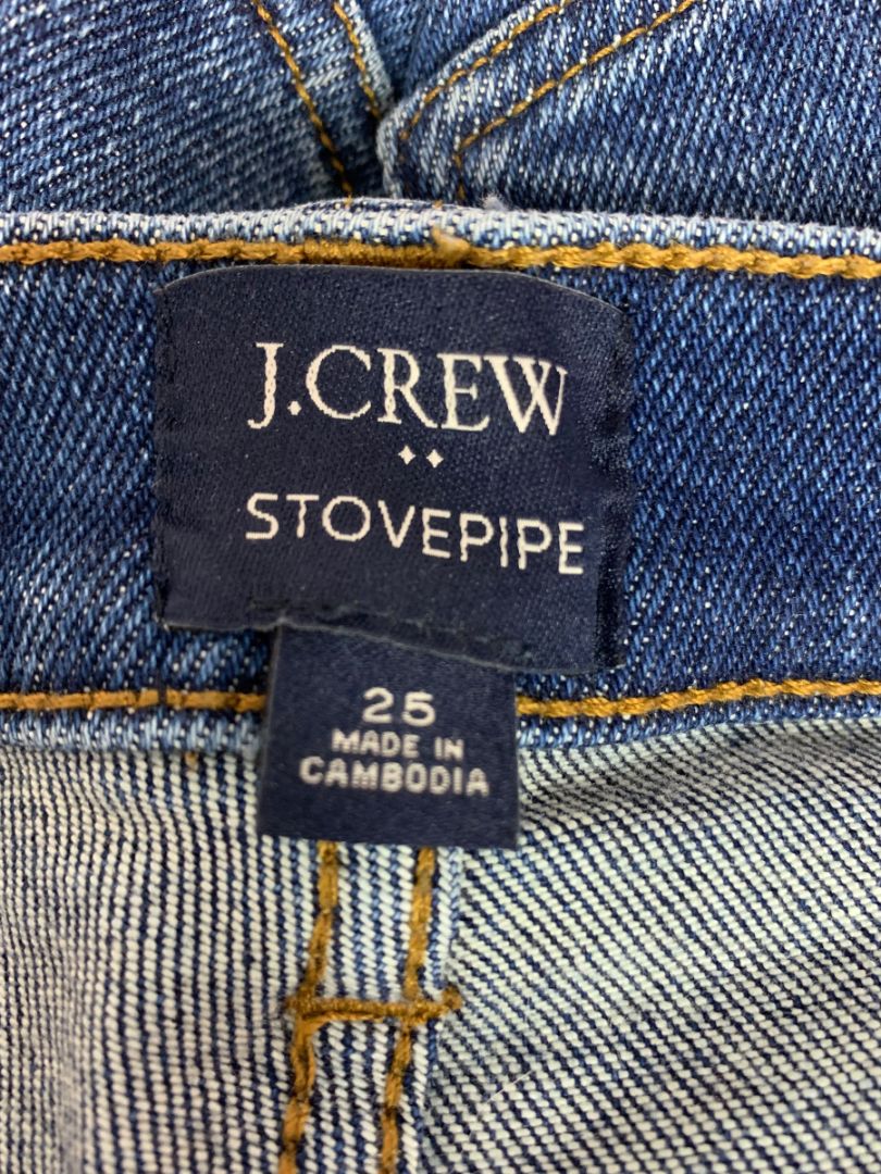 Size 25 J.Crew Womens Stovepipe Jeans Denim Straight Leg #BT025
