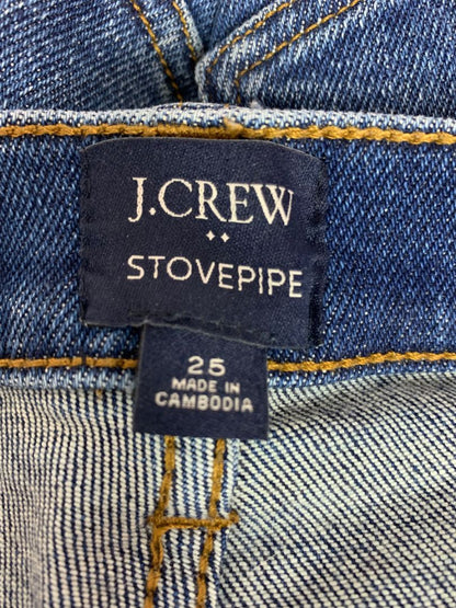 Size 25 J.Crew Womens Stovepipe Jeans Denim Straight Leg #BT025