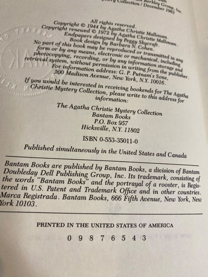 Agatha Christie Mystery Collection Bantam Leatherette Towards Zero 1980s