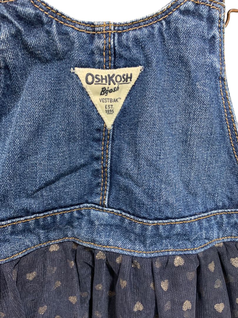 Size 5T OshKosh B'Gosh Girls Tutu Overall Dress Sparkle Heart