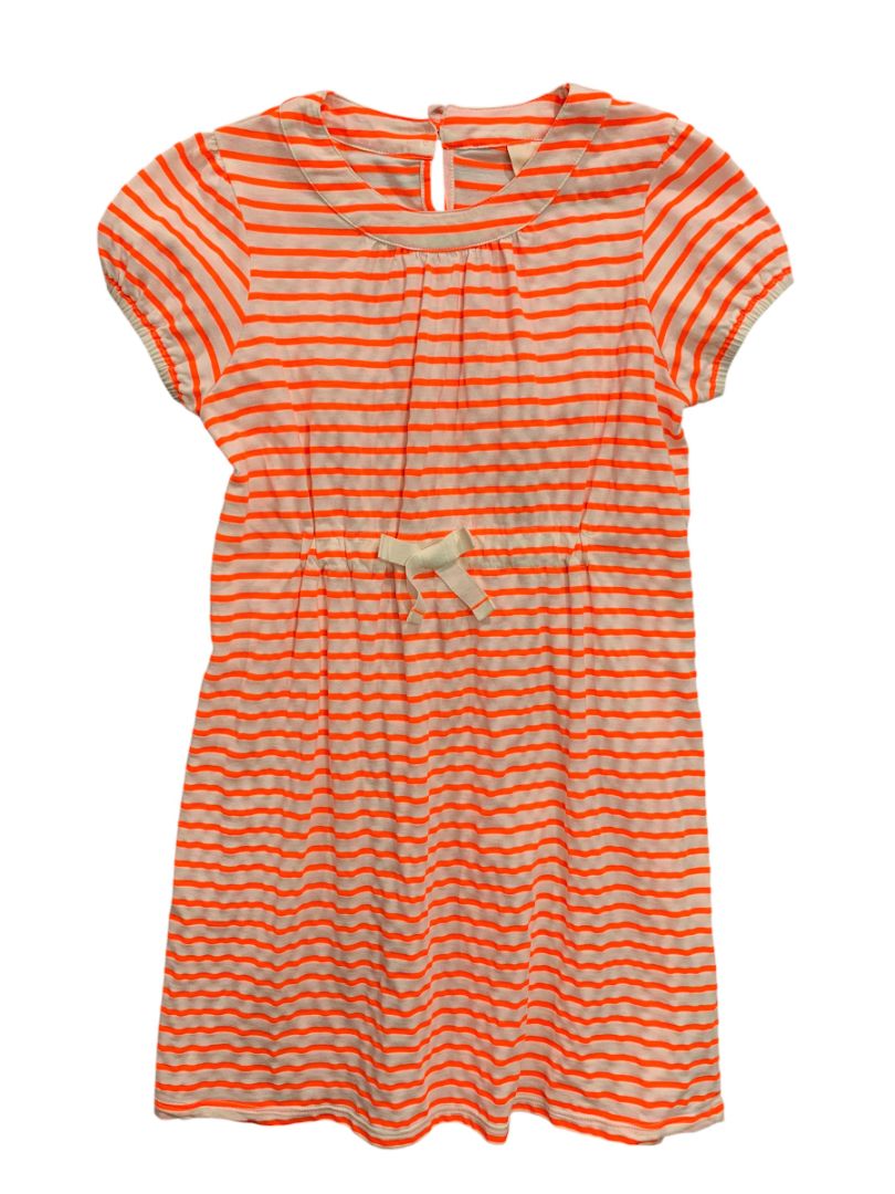 7-8 Years Mini Boden Girls Striped Neon White Striped Knit Dress