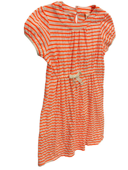 7-8 Years Mini Boden Girls Striped Neon White Striped Knit Dress