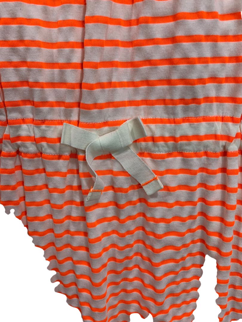 7-8 Years Mini Boden Girls Striped Neon White Striped Knit Dress