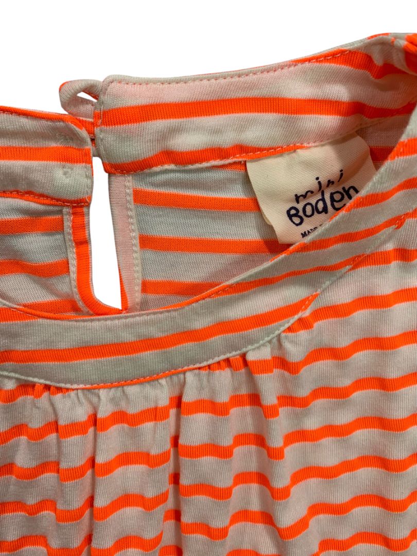 7-8 Years Mini Boden Girls Striped Neon White Striped Knit Dress