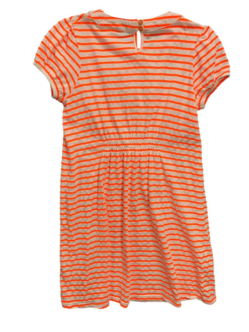 7-8 Years Mini Boden Girls Striped Neon White Striped Knit Dress
