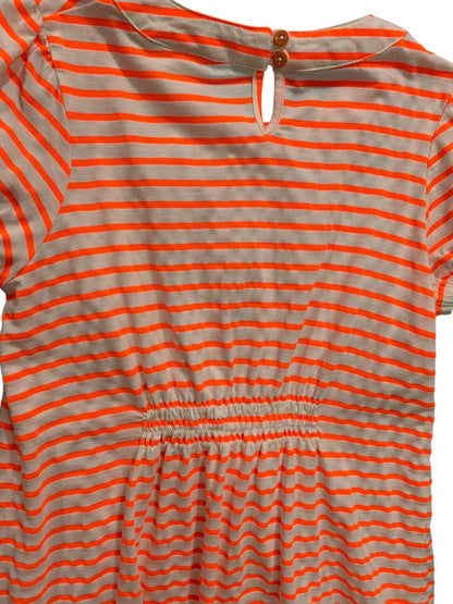 7-8 Years Mini Boden Girls Striped Neon White Striped Knit Dress
