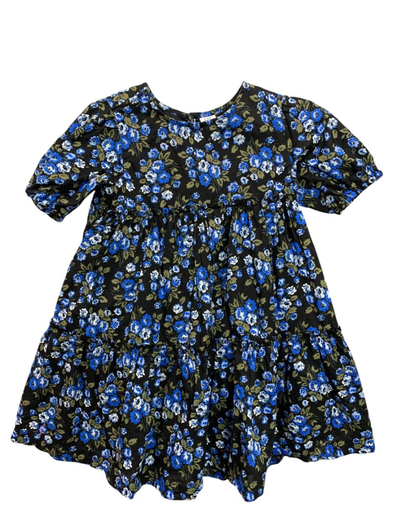 4T Baby Gap Toddler Floral Puff Sleeve Dress Blue Cotton