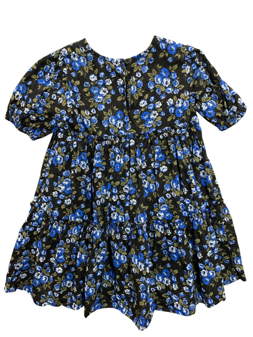 4T Baby Gap Toddler Floral Puff Sleeve Dress Blue Cotton