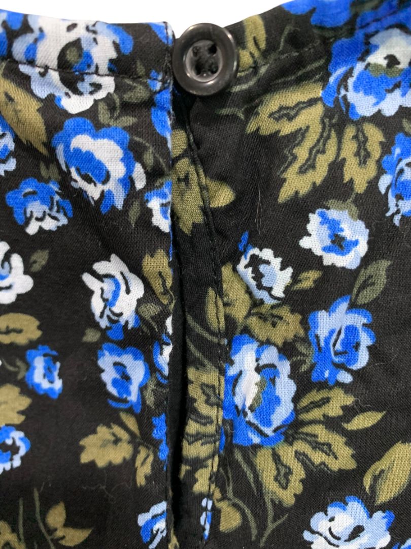 4T Baby Gap Toddler Floral Puff Sleeve Dress Blue Cotton