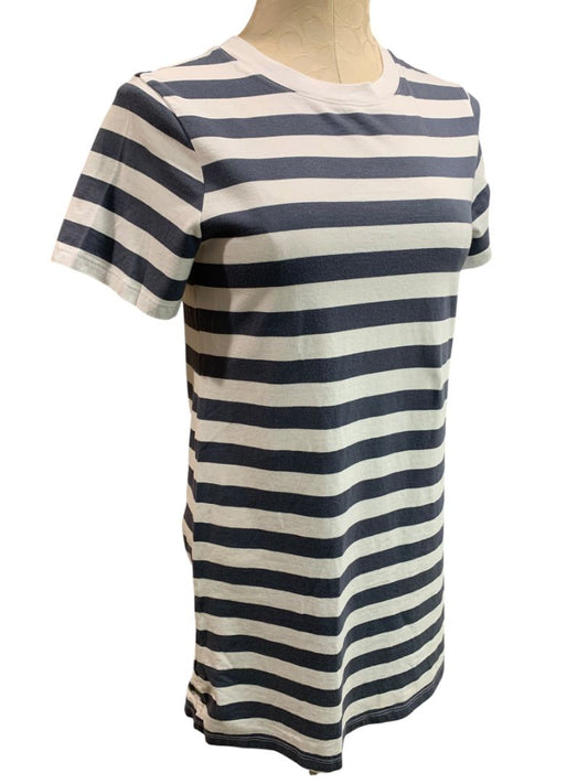 Size XS Old Navy Striped Tshirt Dress Short Sleeve Gray White