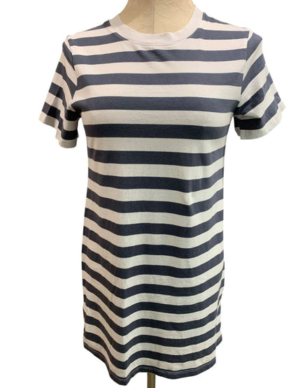Size XS Old Navy Striped Tshirt Dress Short Sleeve Gray White