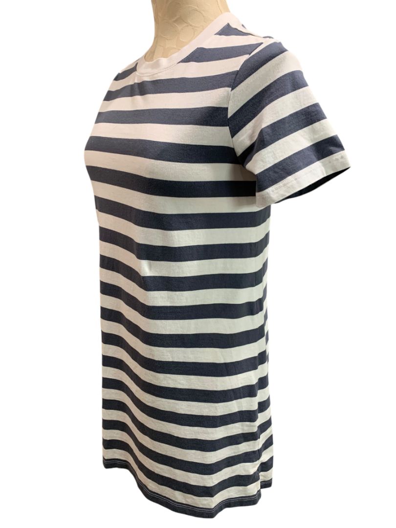 Size XS Old Navy Striped Tshirt Dress Short Sleeve Gray White