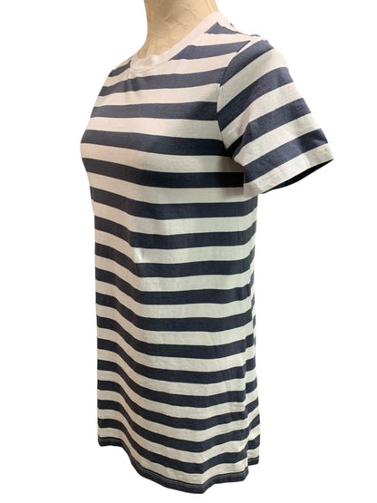 Size XS Old Navy Striped Tshirt Dress Short Sleeve Gray White
