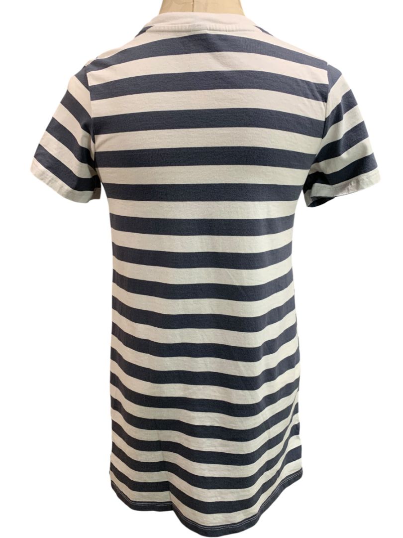 Size XS Old Navy Striped Tshirt Dress Short Sleeve Gray White
