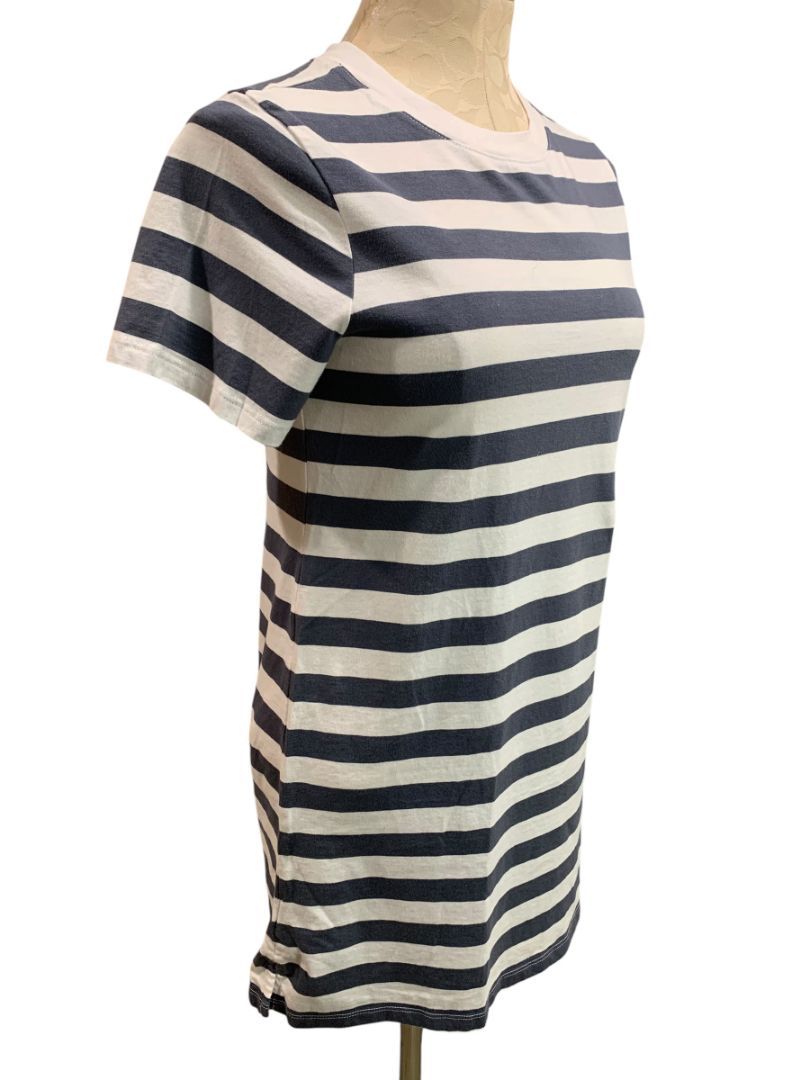 Size XS Old Navy Striped Tshirt Dress Short Sleeve Gray White