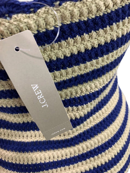 Size XS J.Crew New Scallop Trim Sweater Dress Navy Blue Taupe Sleeveless CL637