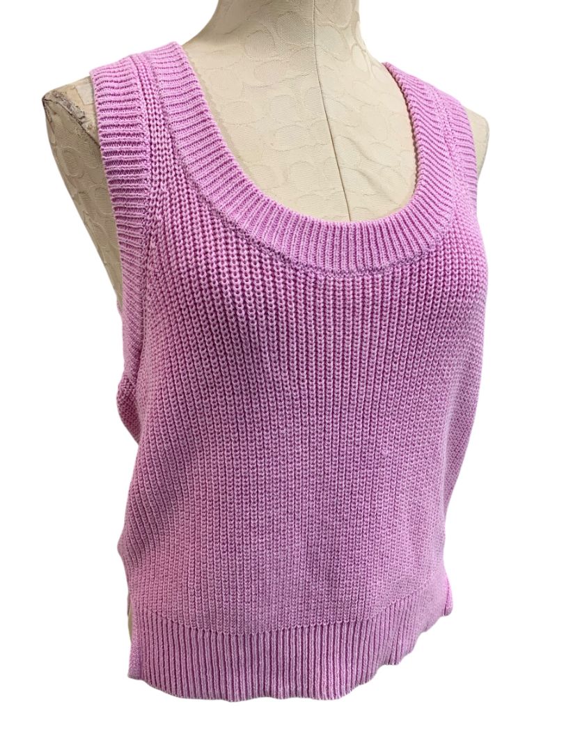 Size XS Evereve Womens Sleeveless Sweater Mauve Scoop Neck