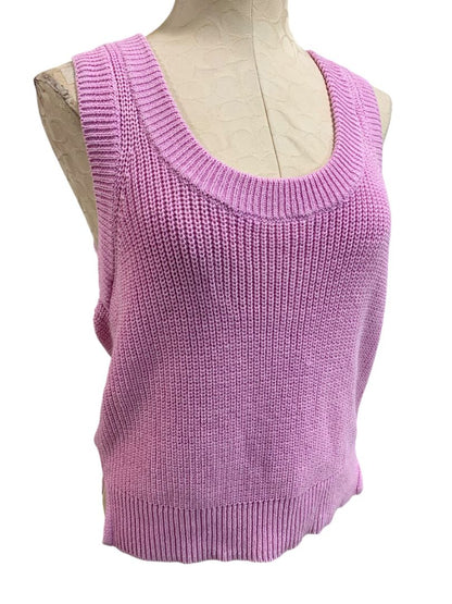 Size XS Evereve Womens Sleeveless Sweater Mauve Scoop Neck