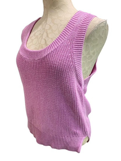 Size XS Evereve Womens Sleeveless Sweater Mauve Scoop Neck