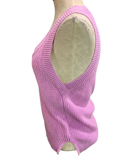 Size XS Evereve Womens Sleeveless Sweater Mauve Scoop Neck