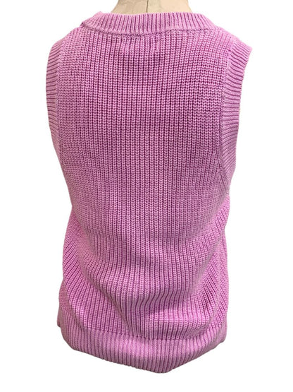 Size XS Evereve Womens Sleeveless Sweater Mauve Scoop Neck