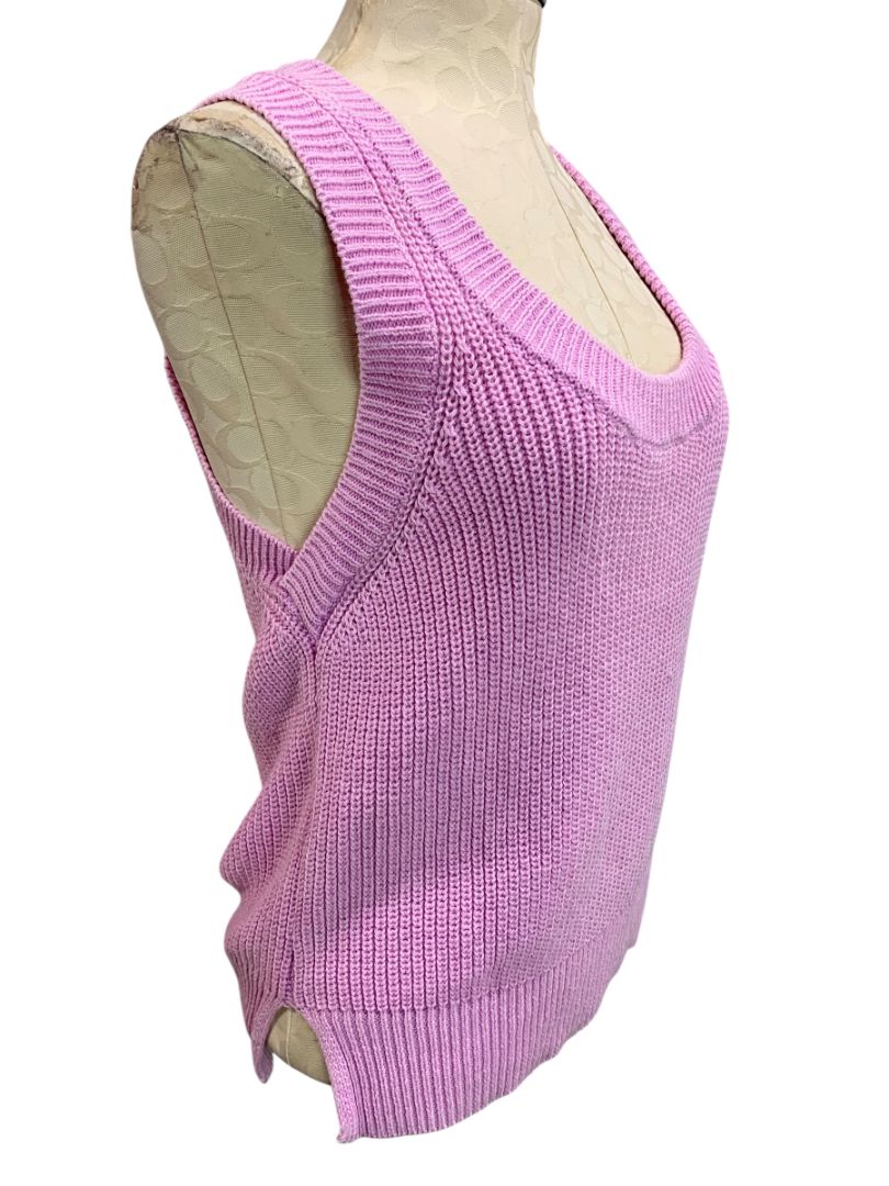 Size XS Evereve Womens Sleeveless Sweater Mauve Scoop Neck