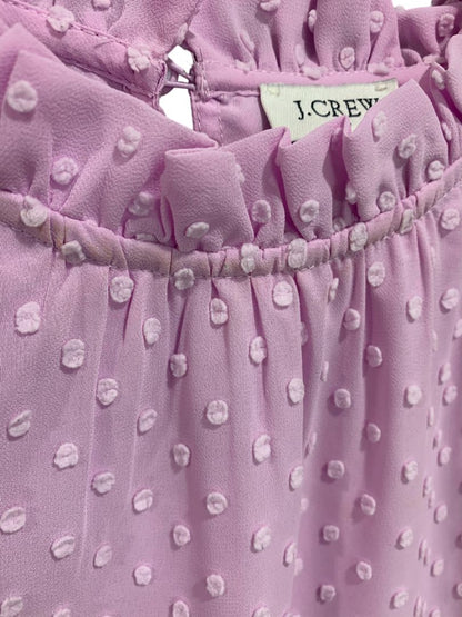 Size XXS J.Crew Womens Lilac Swiss Dot Sleeveless Shirt Tank Ruffle Neck