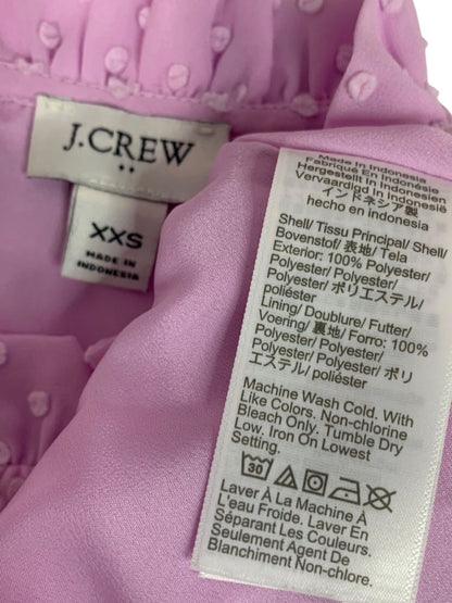 Size XXS J.Crew Womens Lilac Swiss Dot Sleeveless Shirt Tank Ruffle Neck