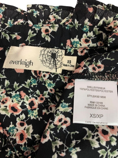 Size XS Everleigh Womens Black Floral Blouse Shirt Sleeveless