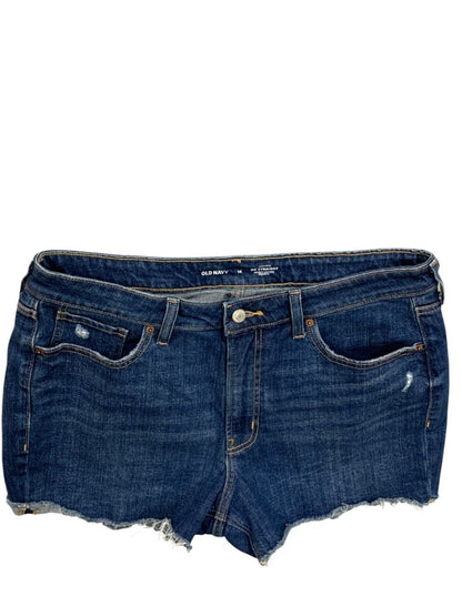 Size 14 Old Navy High-Rise OG Straight Womens Jean Shorts Cut Off Denim