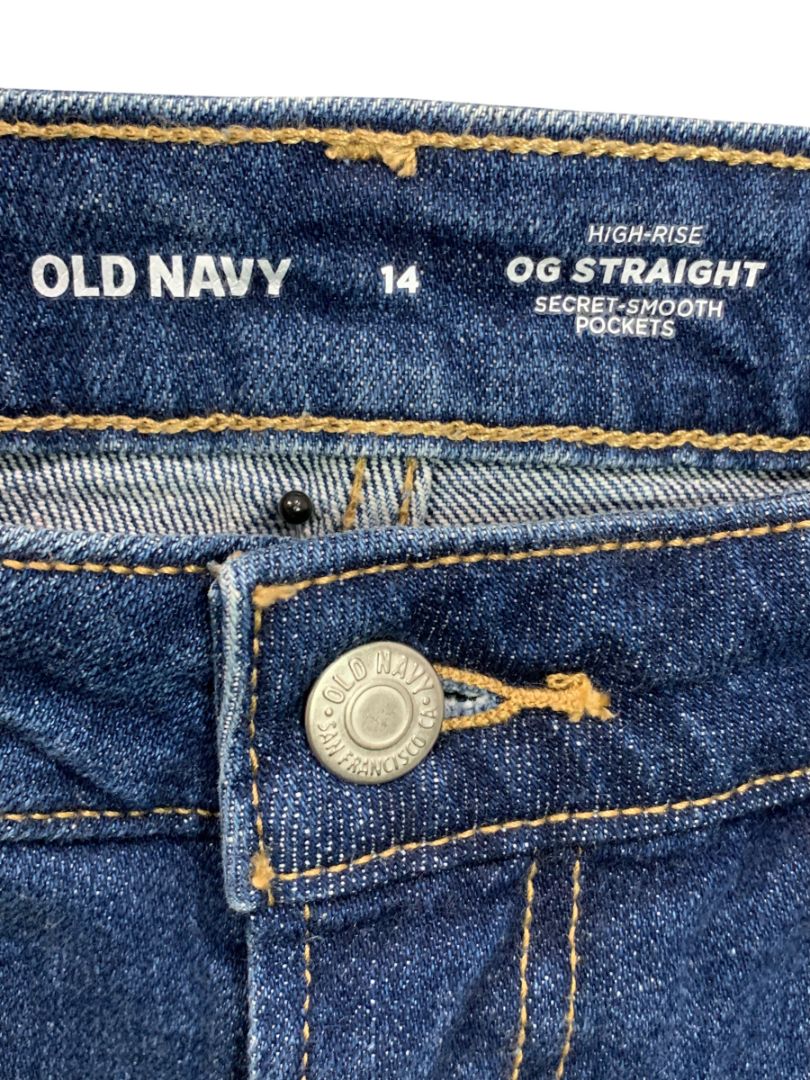 Size 14 Old Navy High-Rise OG Straight Womens Jean Shorts Cut Off Denim