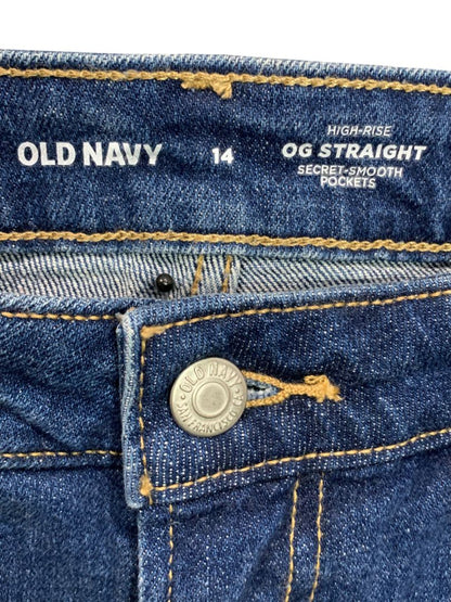 Size 14 Old Navy High-Rise OG Straight Womens Jean Shorts Cut Off Denim