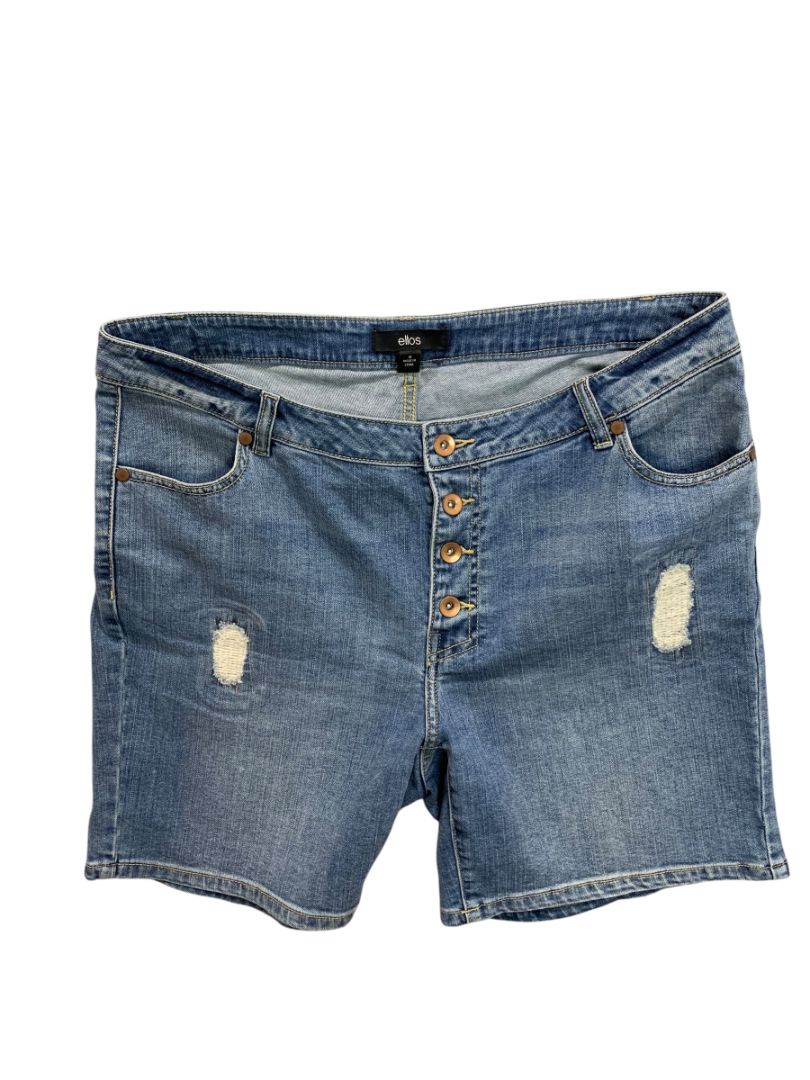 Size 16 ellos Womens Buttonfly Distressed Jean Shorts Denim