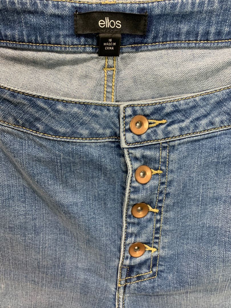 Size 16 ellos Womens Buttonfly Distressed Jean Shorts Denim