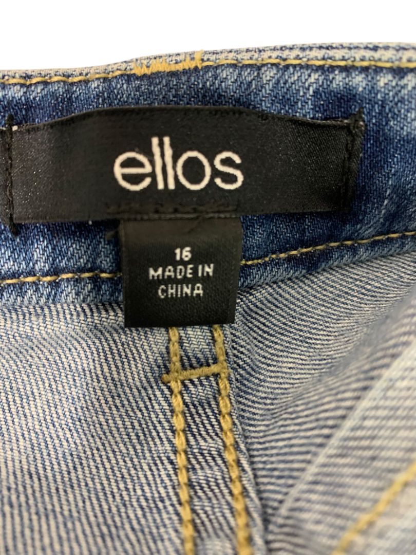 Size 16 ellos Womens Buttonfly Distressed Jean Shorts Denim