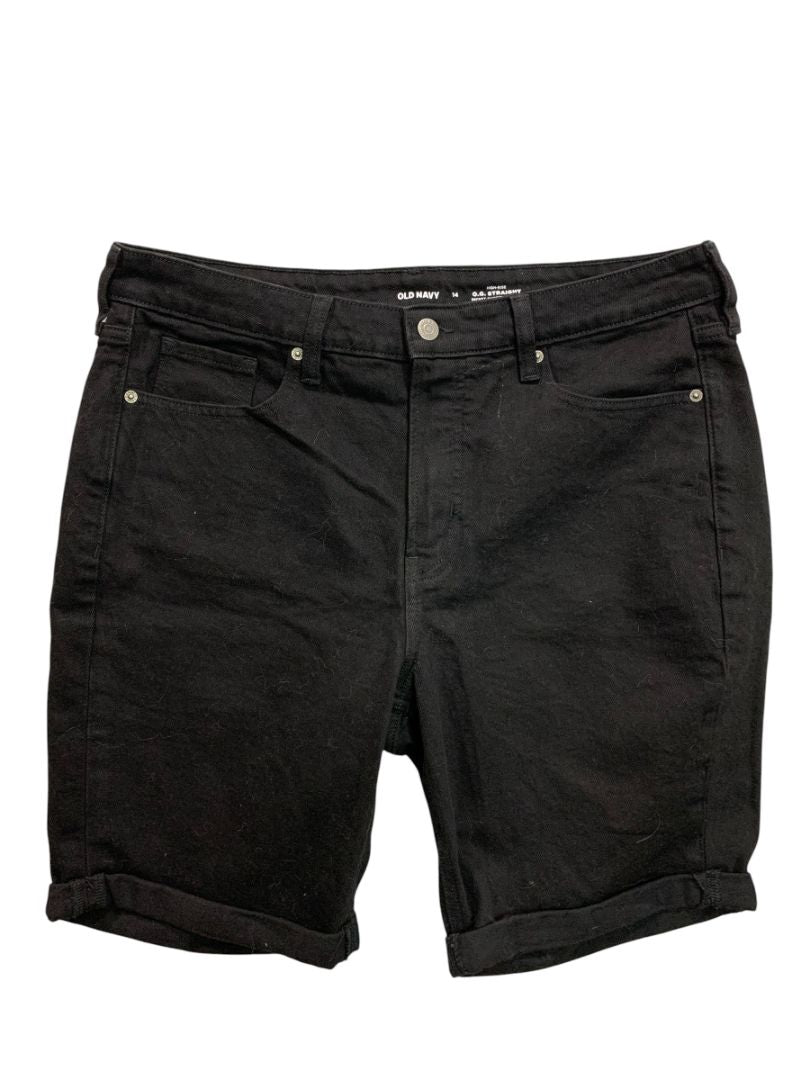 Size 14 Old Navy Womens Black Jean Shorts High-Rise O.G. Straight
