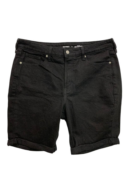 Size 14 Old Navy Womens Black Jean Shorts High-Rise O.G. Straight