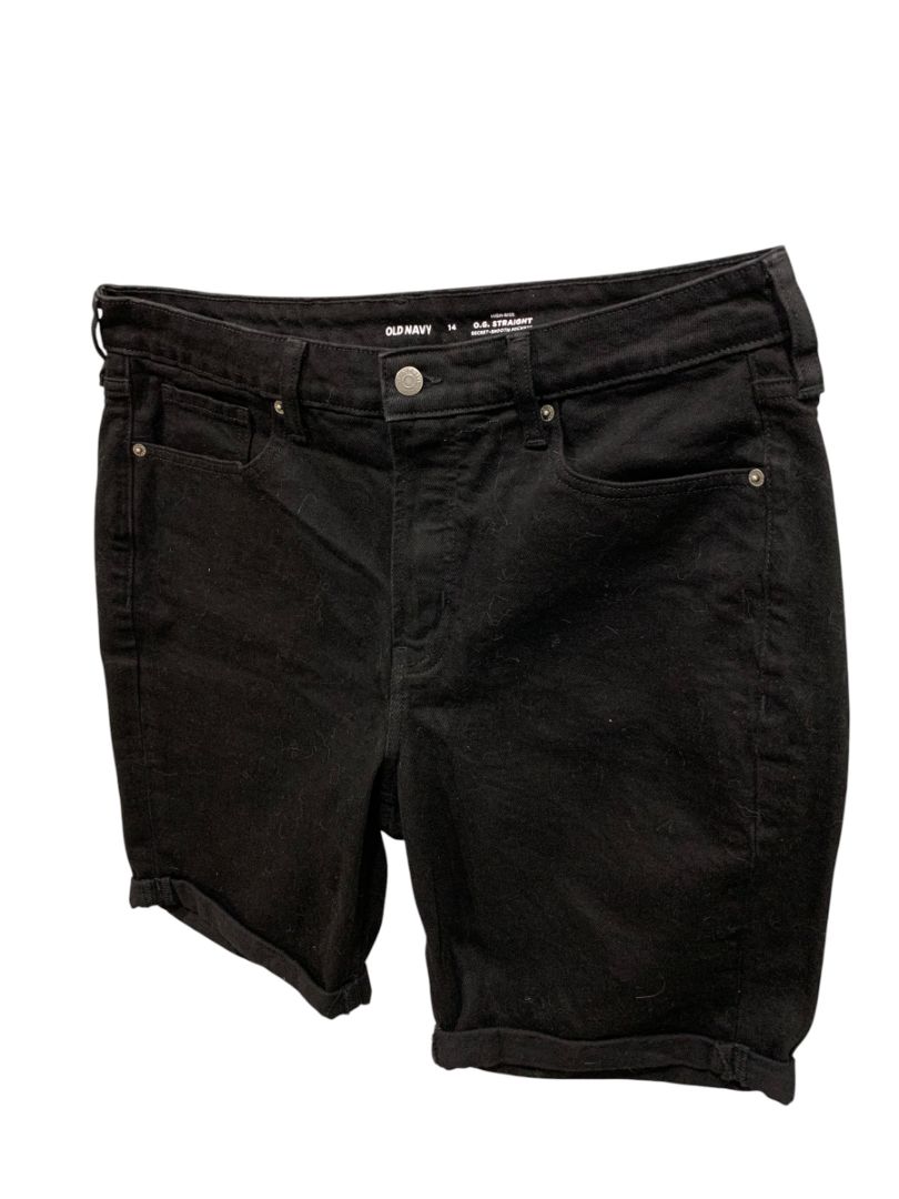 Size 14 Old Navy Womens Black Jean Shorts High-Rise O.G. Straight