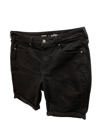 Size 14 Old Navy Womens Black Jean Shorts High-Rise O.G. Straight