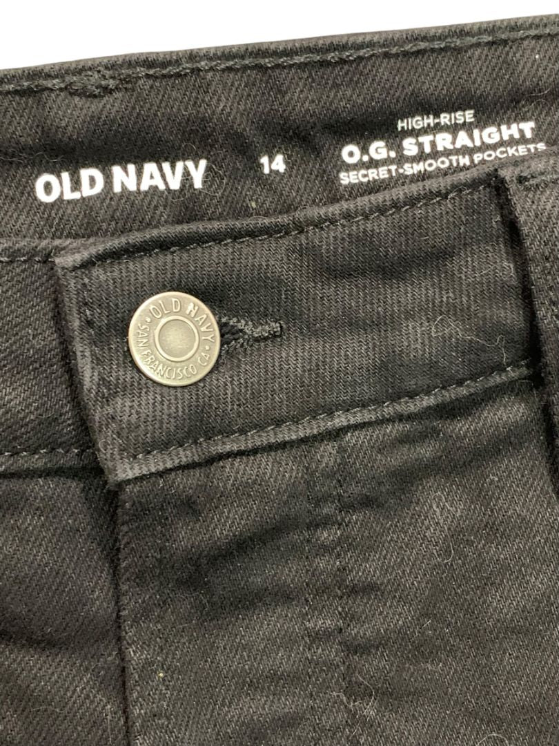 Size 14 Old Navy Womens Black Jean Shorts High-Rise O.G. Straight