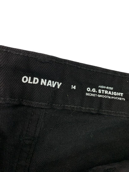 Size 14 Old Navy Womens Black Jean Shorts High-Rise O.G. Straight