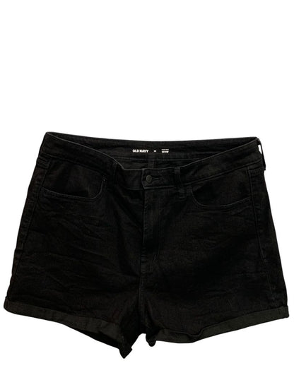 Size 14 Old Navy Womens Black Jean Shorts High-Rise Wow Denim
