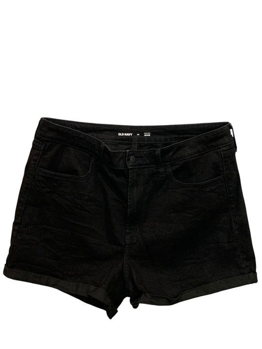 Size 14 Old Navy Womens Black Jean Shorts High-Rise Wow Denim